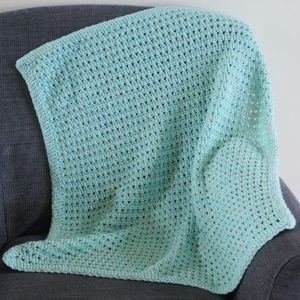 Crocheted Baby Blanket - Light Green